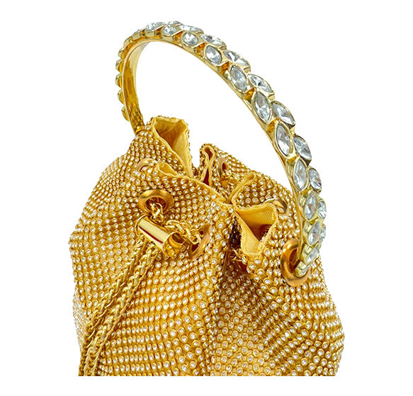 RHINESTONE DRAWSTRING EVENING PURSE 7263