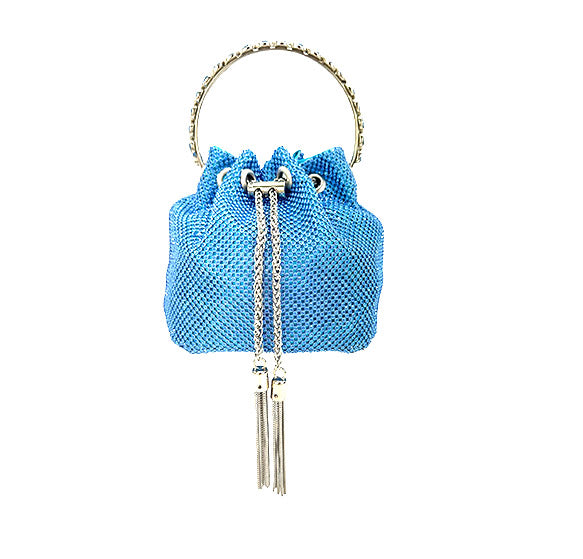 RHINESTONE DRAWSTRING EVENING PURSE 7263