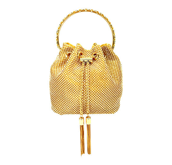 RHINESTONE DRAWSTRING EVENING PURSE 7263