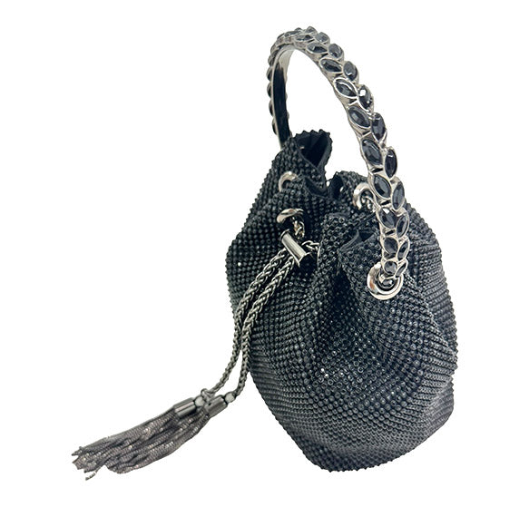 RHINESTONE DRAWSTRING EVENING PURSE 7263