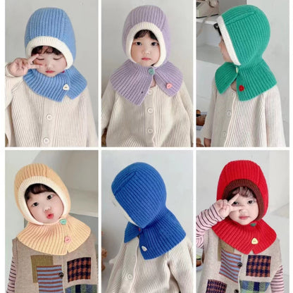 KIDS KNITTED NECK WARMER BEANIE HT3107-7 (4PC)