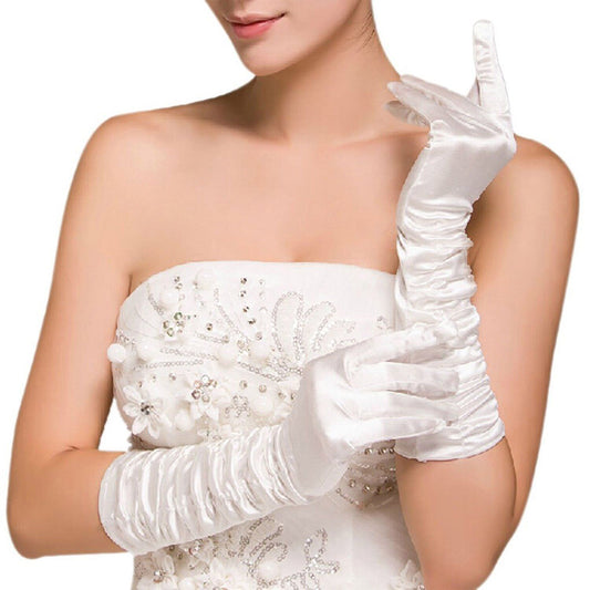 PLEATED SATIN LONG GLOVES 123