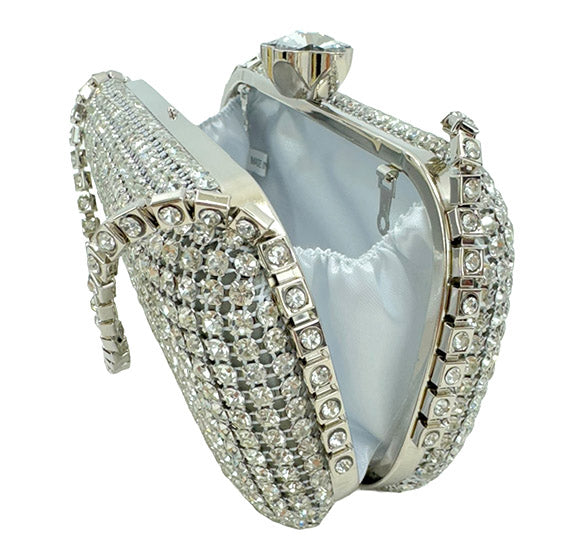 RHINESTONE CHAIN HANDLE EVENING BAG 7260 (2PC)