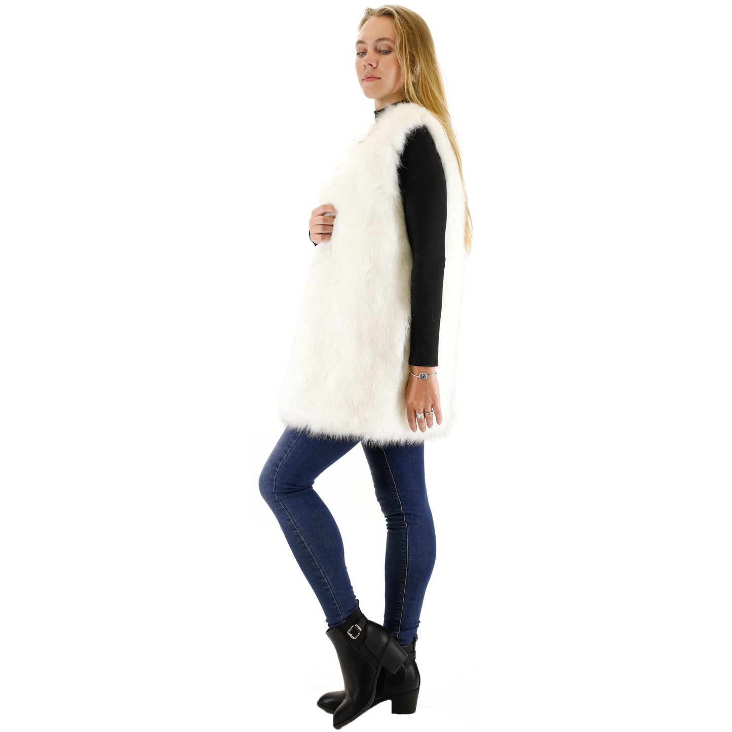 FAUX FUR VEST P3736(4PC)