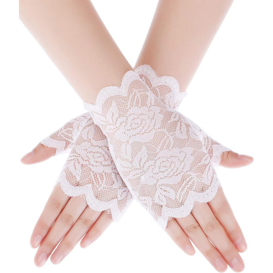 FLOWER MESH FINGERLESS GLOVES 128 (12PC)