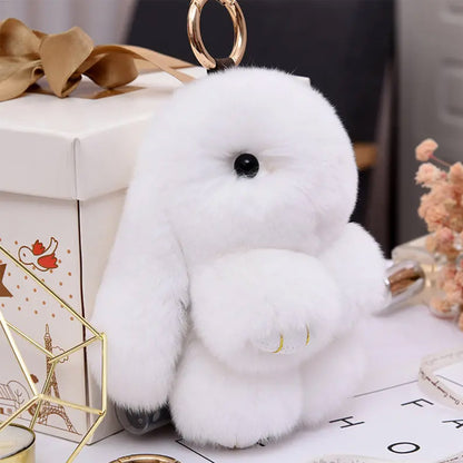 SMALL RABBIT POM POM KEY CHAIN KC0225-5 (12PC)