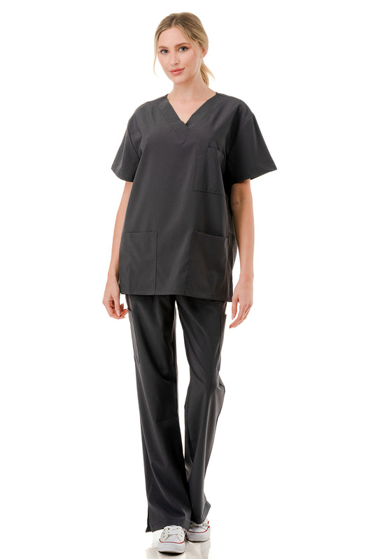 WOMEN'S SCRUBS MEDICAL NURSING UNIFORM SET UN0147DG (MIN 2 SET)