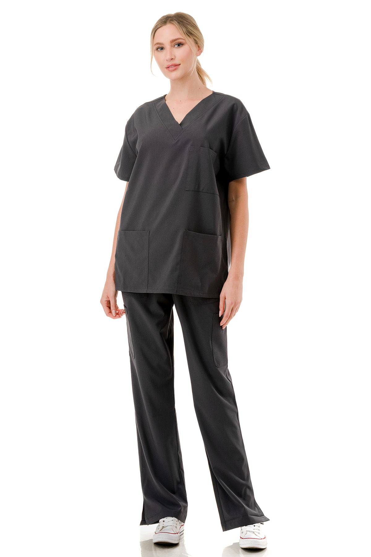 WOMEN'S SCRUBS MEDICAL NURSING UNIFORM SET UN0147DG (MIN 2 SET)