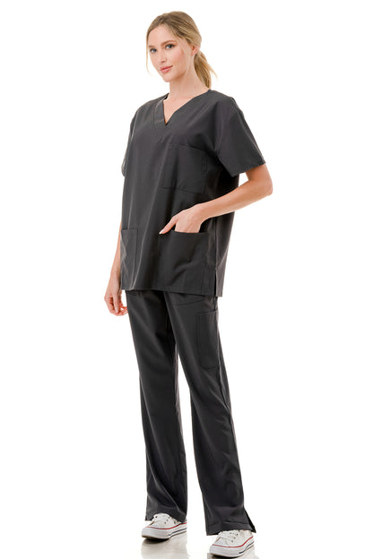 WOMEN'S SCRUBS MEDICAL NURSING UNIFORM SET UN0147DG (MIN 2 SET)