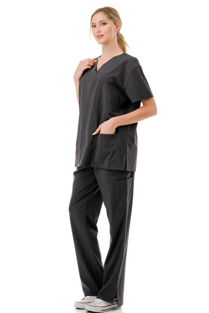 WOMEN'S SCRUBS MEDICAL NURSING UNIFORM SET UN0147DG (MIN 2 SET)