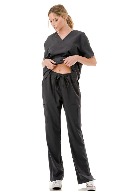 WOMEN'S SCRUBS MEDICAL NURSING UNIFORM SET UN0147DG (MIN 2 SET)