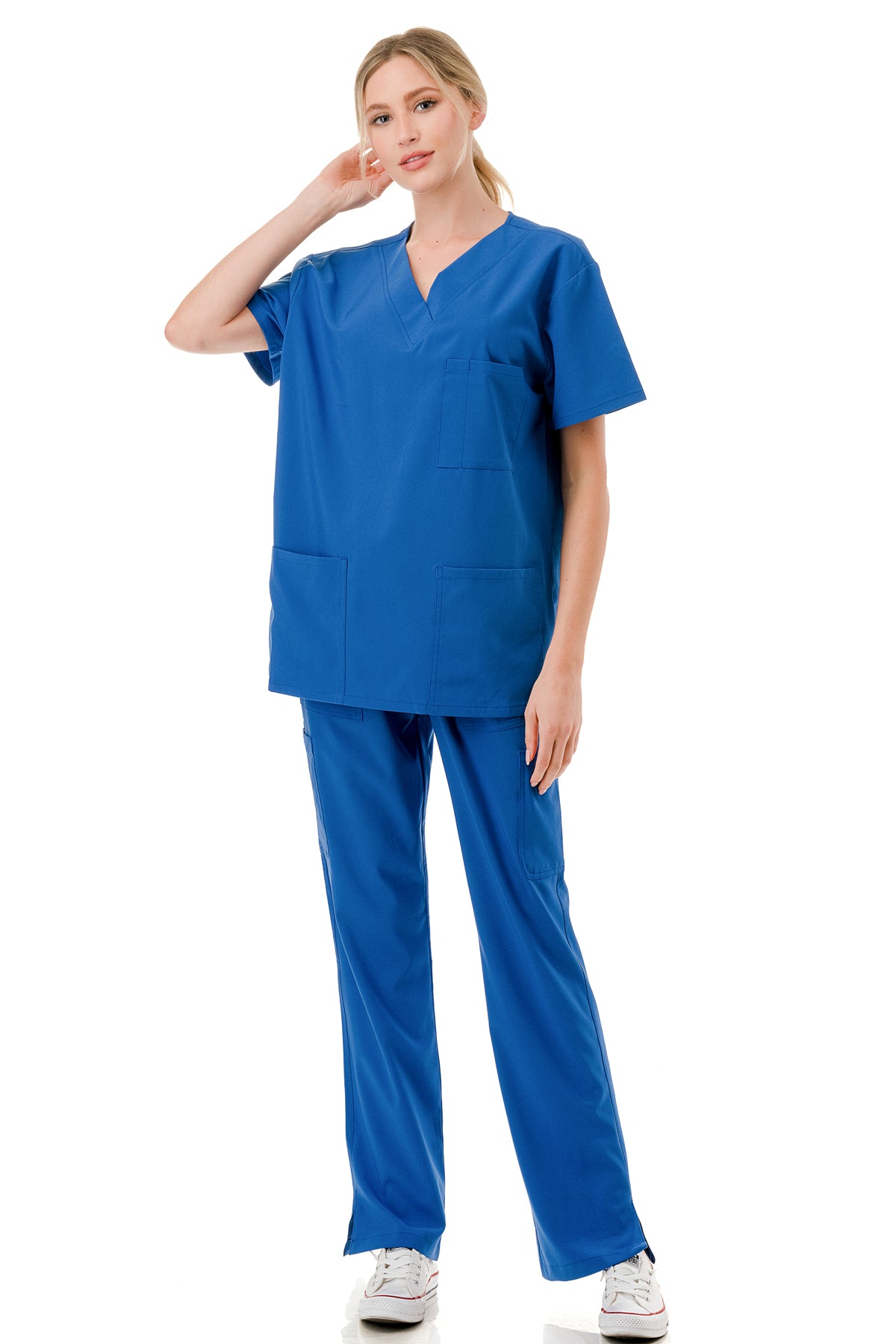 WOMEN'S SCRUBS MEDICAL NURSING UNIFORM SET UN0147BL (MIN 2 SET)