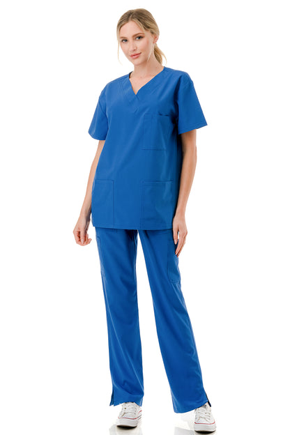 WOMEN'S SCRUBS MEDICAL NURSING UNIFORM SET UN0147BL (MIN 2 SET)