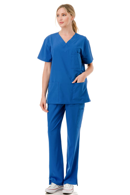 WOMEN'S SCRUBS MEDICAL NURSING UNIFORM SET UN0147BL (MIN 2 SET)