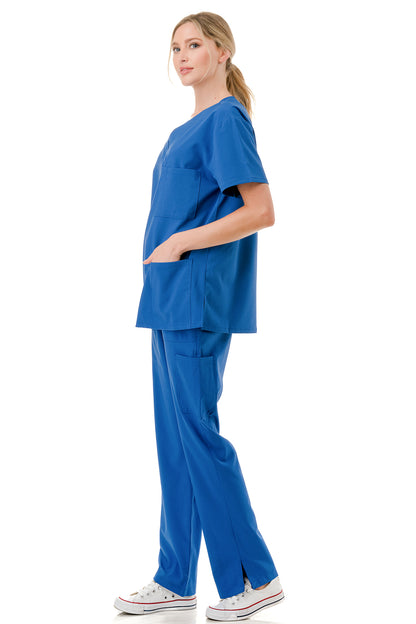 WOMEN'S SCRUBS MEDICAL NURSING UNIFORM SET UN0147BL (MIN 2 SET)