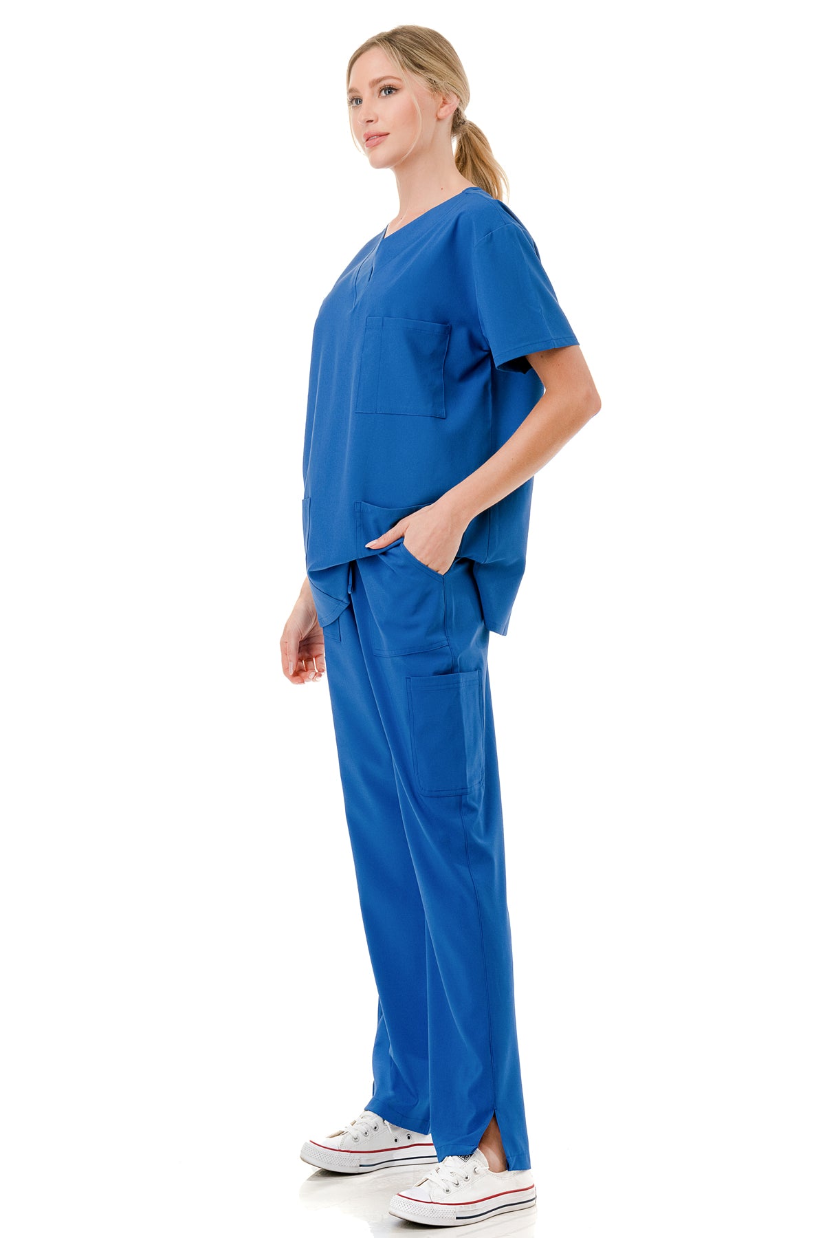 WOMEN'S SCRUBS MEDICAL NURSING UNIFORM SET UN0147BL (MIN 2 SET)