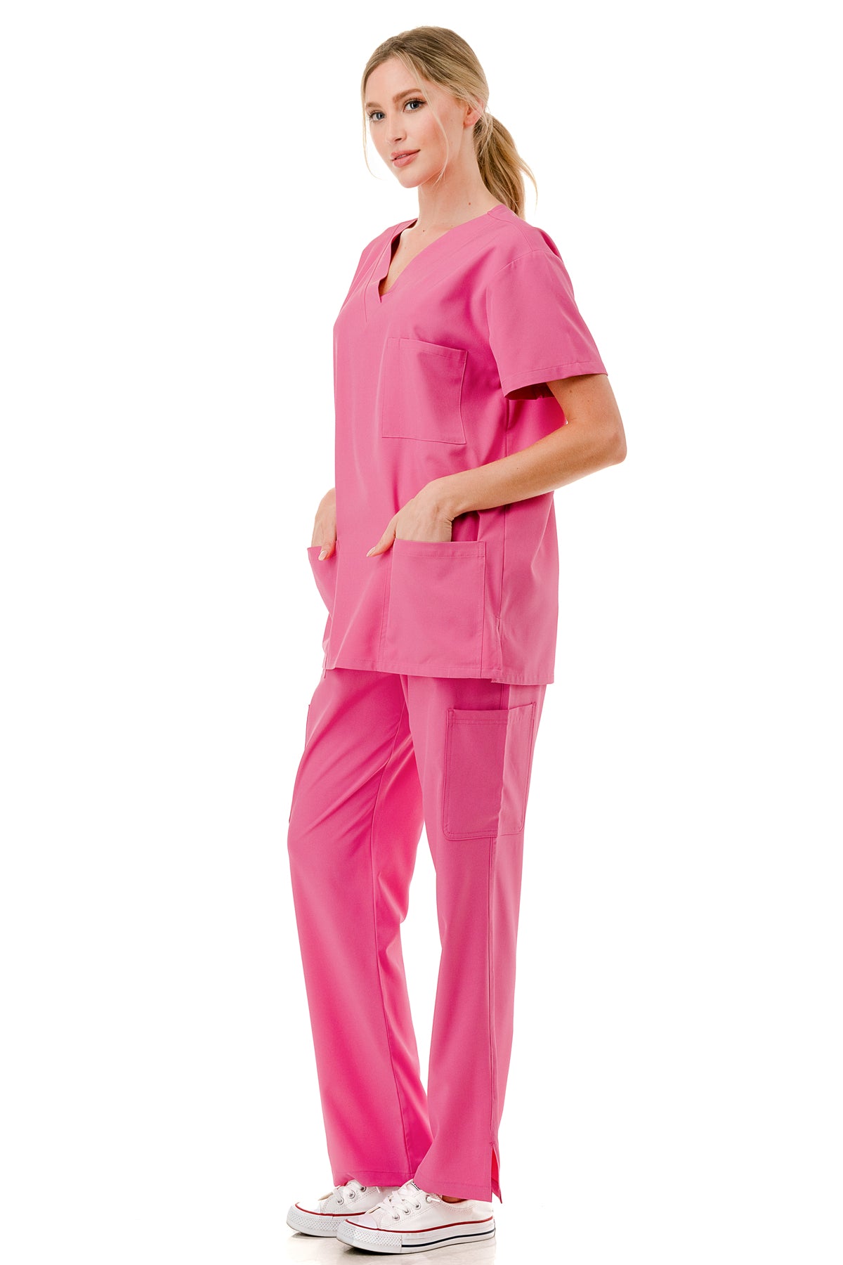 WOMEN'S SCRUBS MEDICAL NURSING UNIFORM SET UN0147PK (MIN 2 SET)