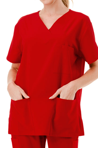 WOMEN'S SCRUBS MEDICAL NURSING UNIFORM SET UN0147RD (MIN 2 SET)