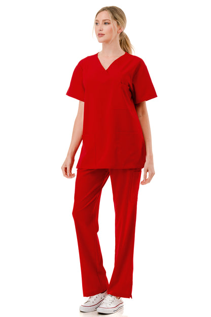 WOMEN'S SCRUBS MEDICAL NURSING UNIFORM SET UN0147RD (MIN 2 SET)