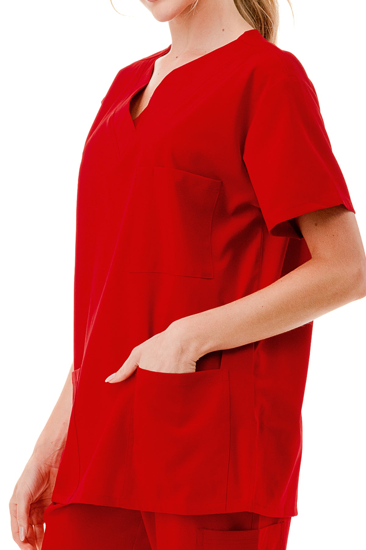 WOMEN'S SCRUBS MEDICAL NURSING UNIFORM SET UN0147RD (MIN 2 SET)