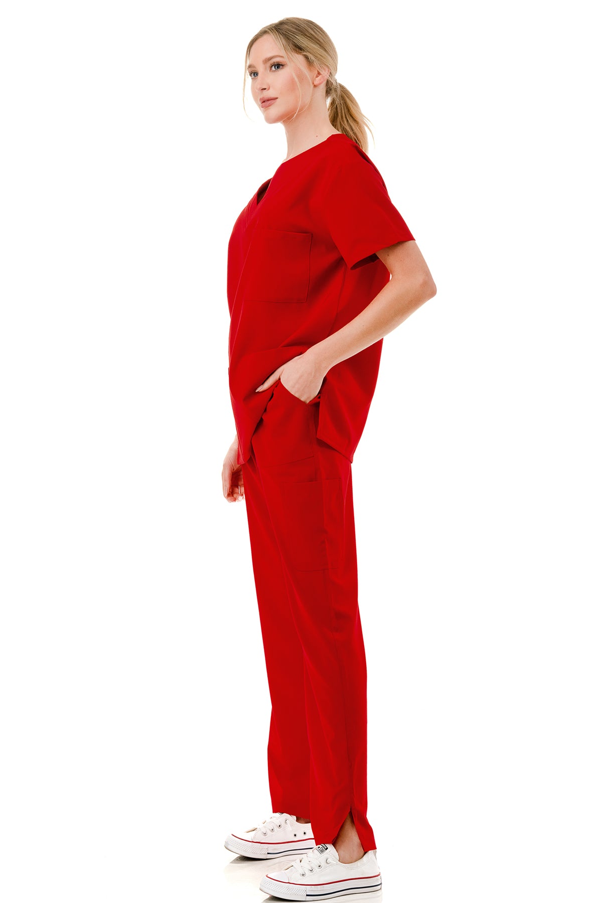 WOMEN'S SCRUBS MEDICAL NURSING UNIFORM SET UN0147RD (MIN 2 SET)