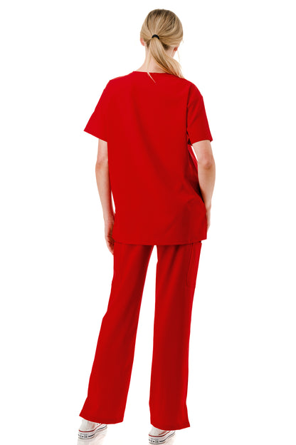 WOMEN'S SCRUBS MEDICAL NURSING UNIFORM SET UN0147RD (MIN 2 SET)