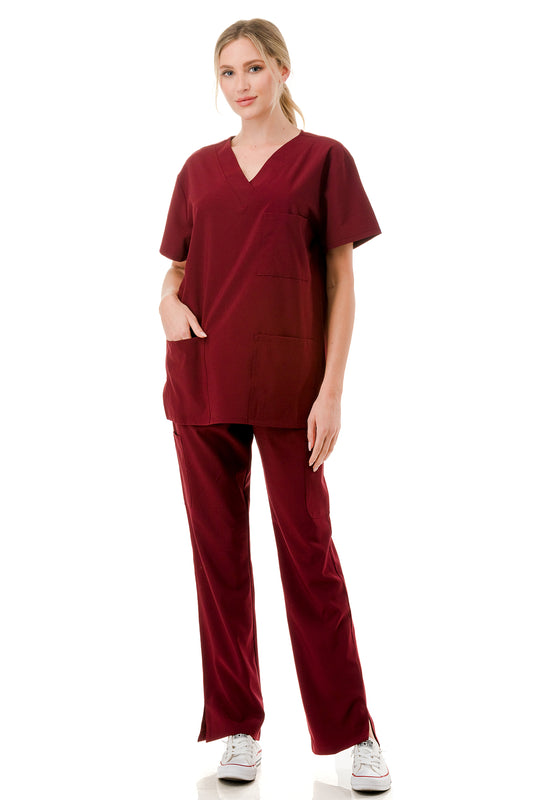 WOMEN'S SCRUBS MEDICAL NURSING UNIFORM SET UN0147BU (MIN 2 SET)