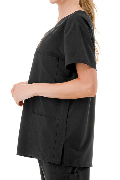 WOMEN'S SCRUBS MEDICAL NURSING UNIFORM SET UN0147BK (MIN 2 SET)