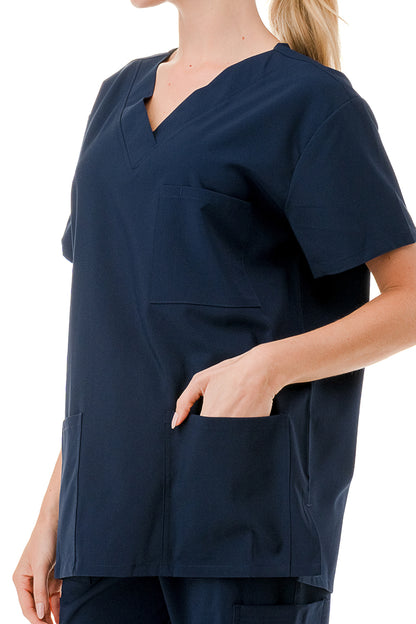 WOMEN'S SCRUBS MEDICAL NURSING UNIFORM SET UN0147NV (MIN 2 SET)