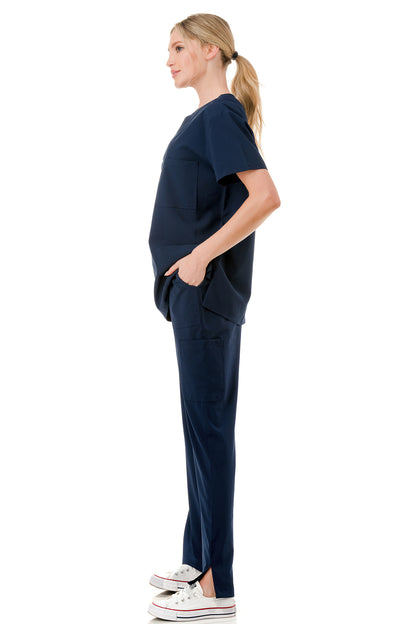 WOMEN'S SCRUBS MEDICAL NURSING UNIFORM SET UN0147NV (MIN 2 SET)