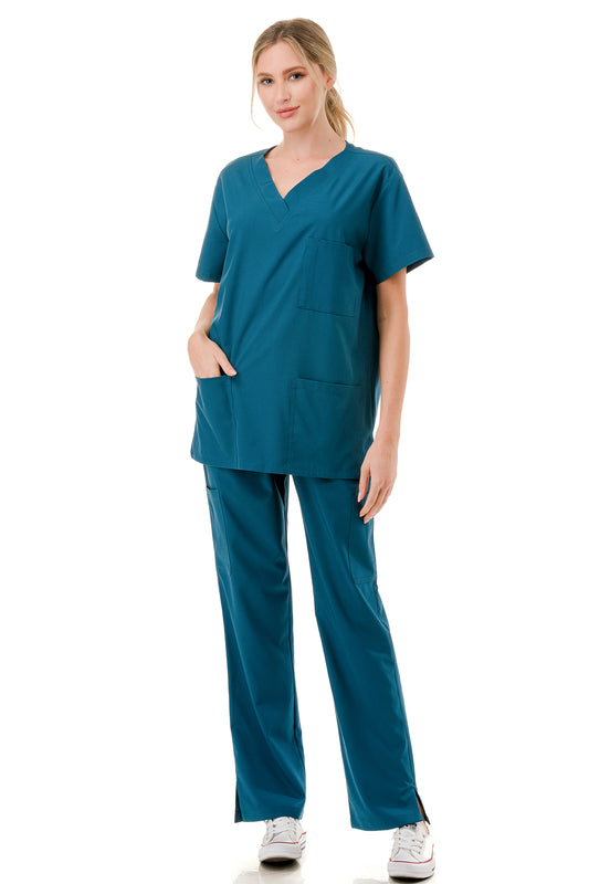 WOMEN'S SCRUBS MEDICAL NURSING UNIFORM SET UN0147TL (MIN 2 SET)