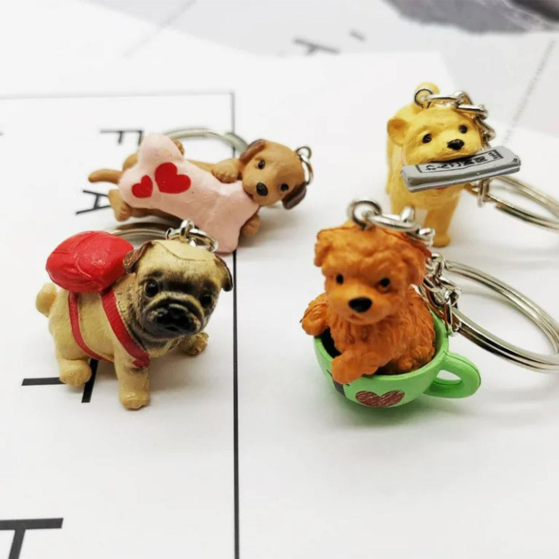 CUTE PUPPY KEY CHAIN 1013-23 (12PC)