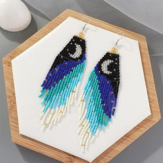 MOON CRESCENT BEAD EARRING 2829-9 (6PC)