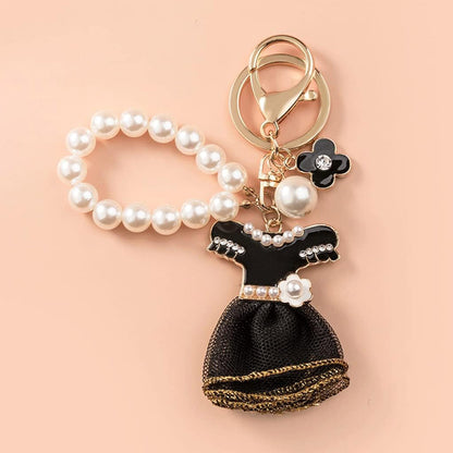 BLACK DRESS CHARM KEY CHAIN KC1201-5 (12PC)