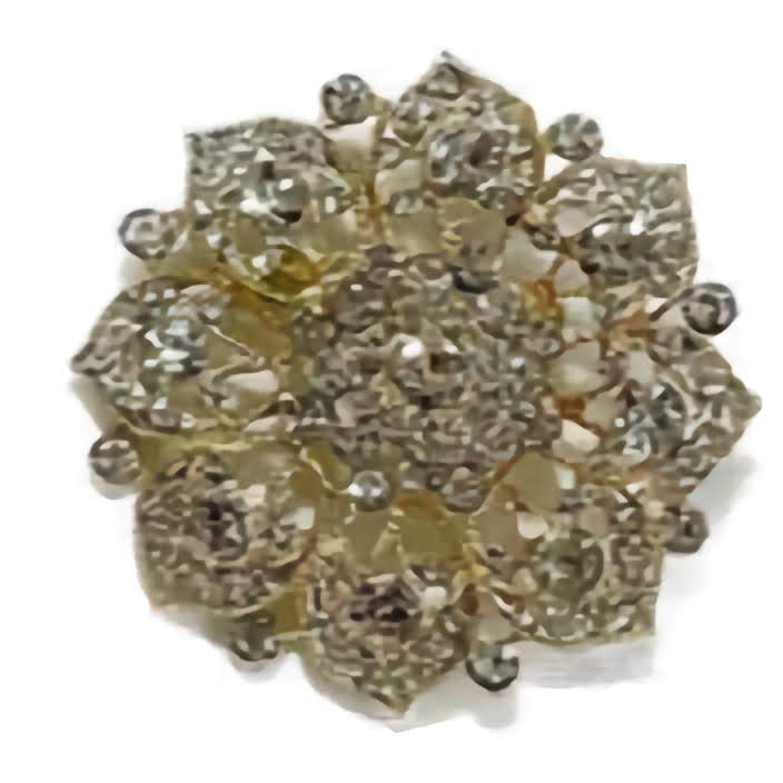 RHINESTONE FLOWER BROOCH BC0427-6 (12PC)