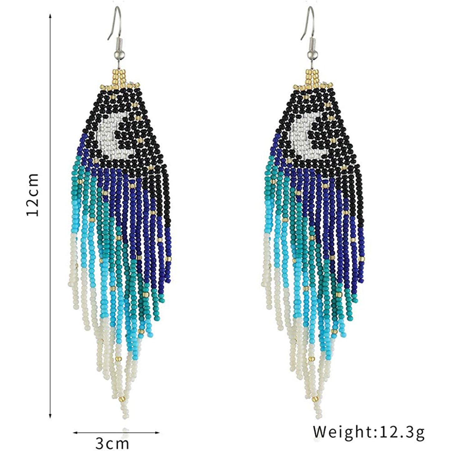 MOON CRESCENT BEAD EARRING 2829-9 (6PC)