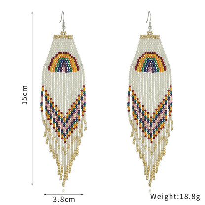 FRINGE RAINBOW BEAD EARRING 2829-31 (6PC)