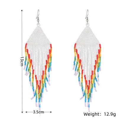 FRINGE RAINBOW BEAD EARRING 2829-36 (10PC)