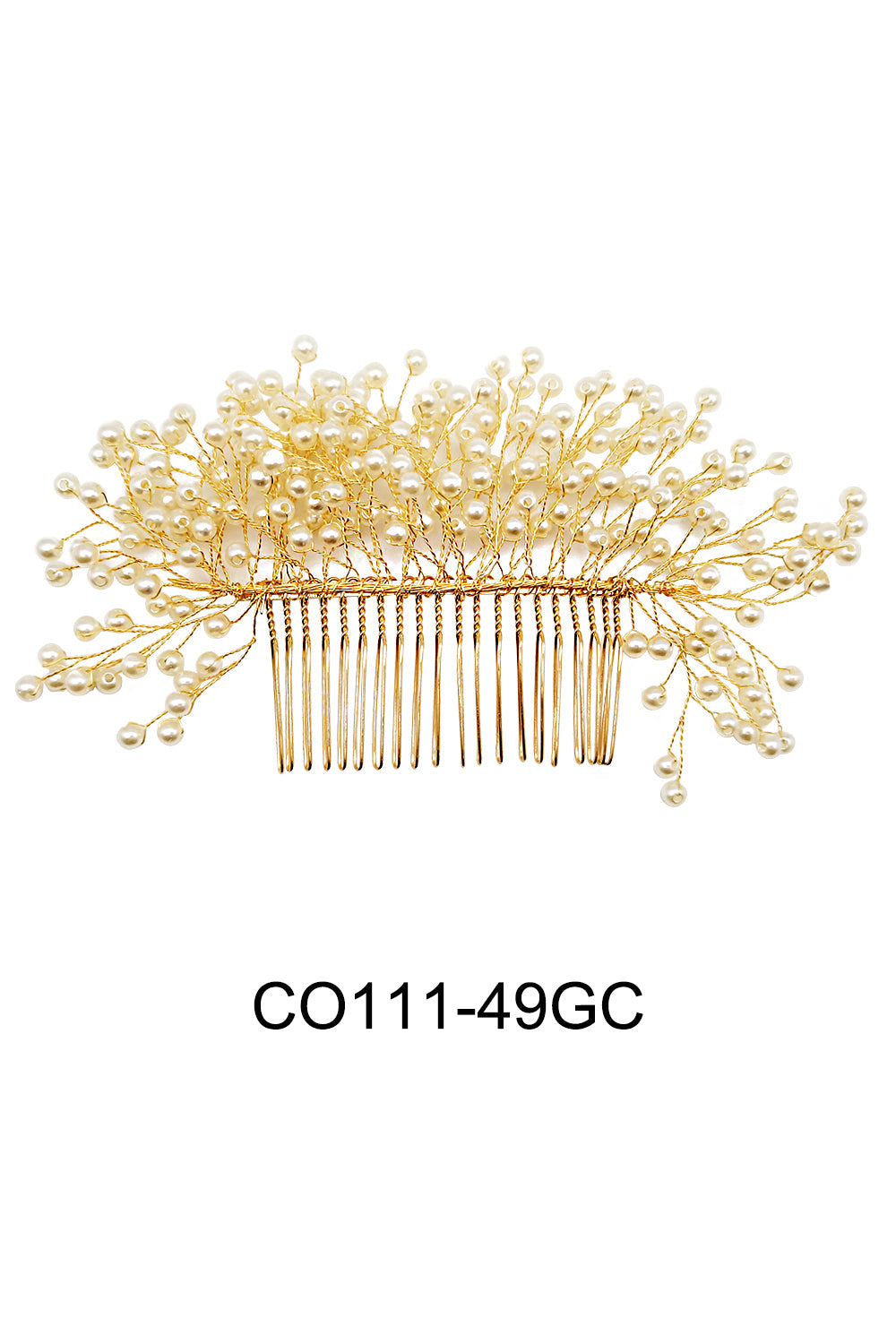 PEARL DECOR TIARA HAIR COMB 111-49 (4PC)