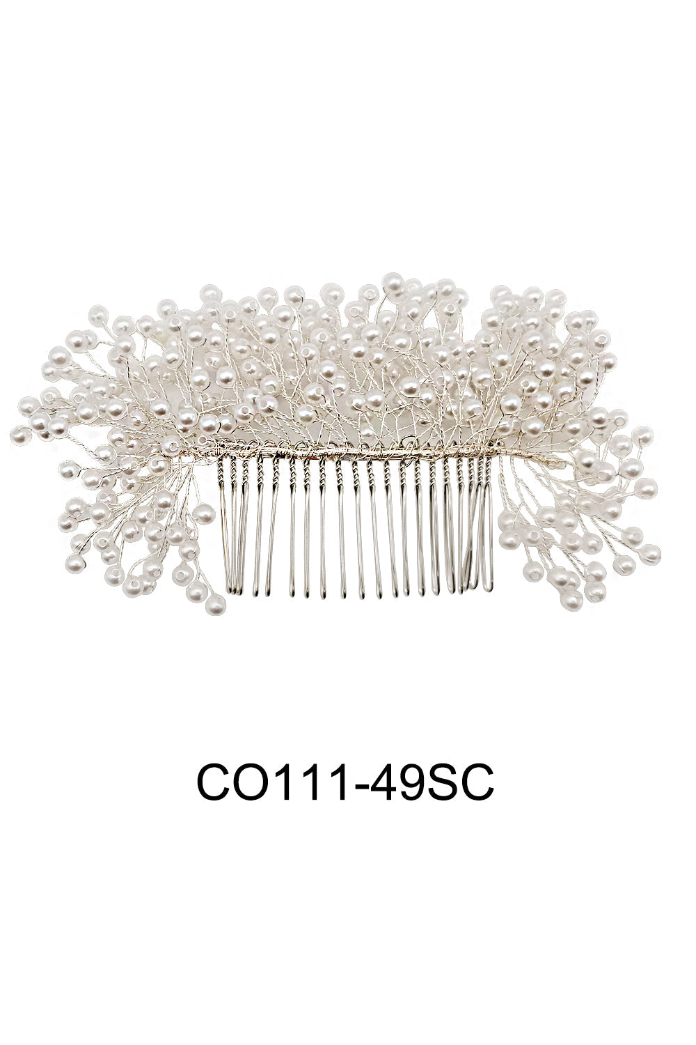 PEARL DECOR TIARA HAIR COMB 111-49 (4PC)