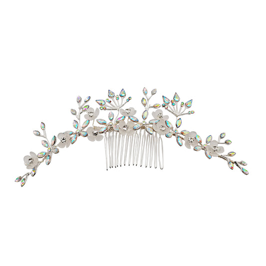 CRYSTAL FLOWER DECOR TIARA HAIR COMB 111-50 (3PC)