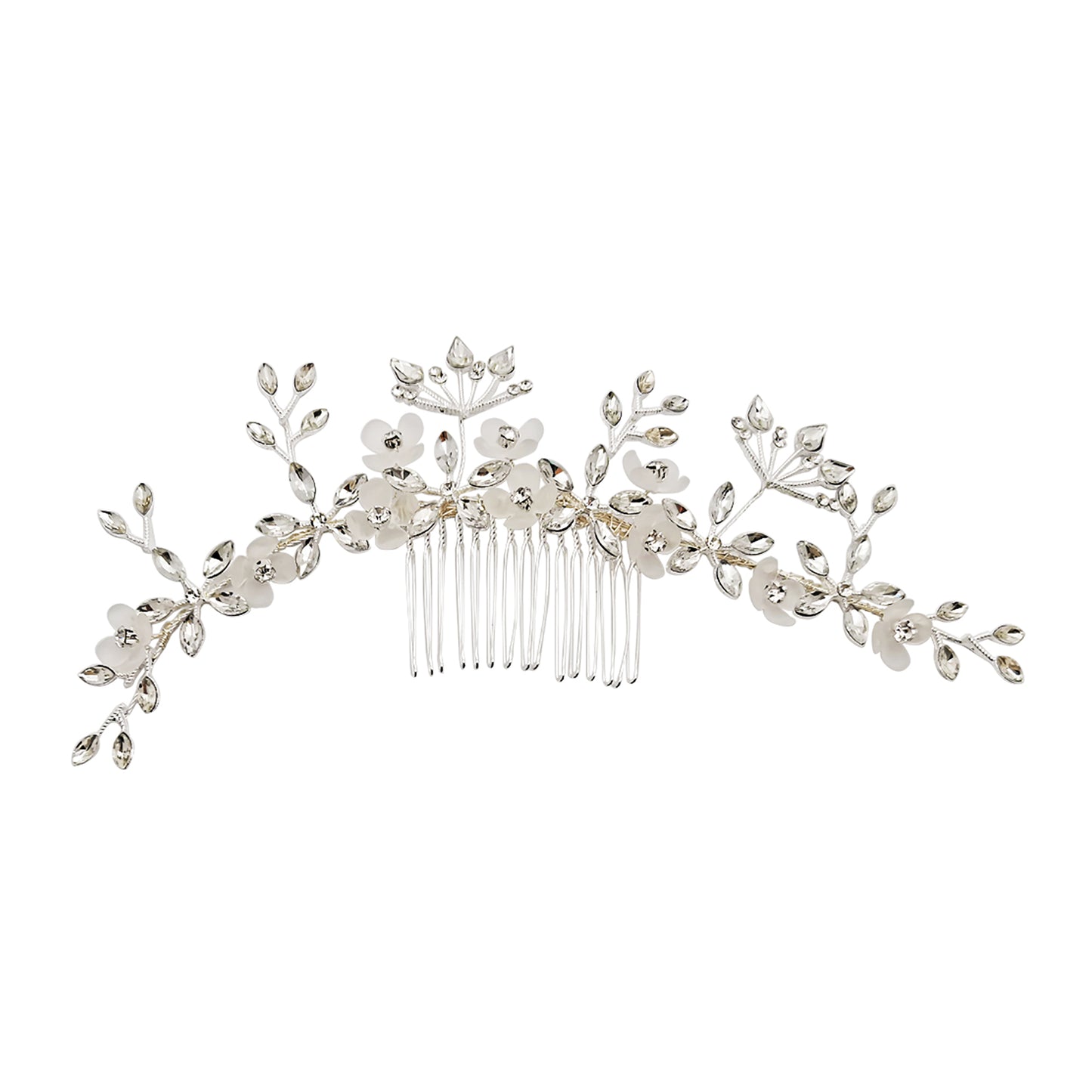 CRYSTAL FLOWER DECOR TIARA HAIR COMB 111-50 (3PC)