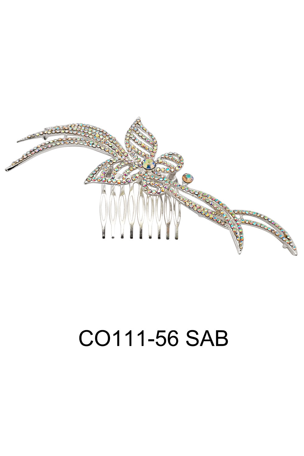 RHINESTONE BUTTERFLY TIARA HAIR COMB 111-56 (2PC)