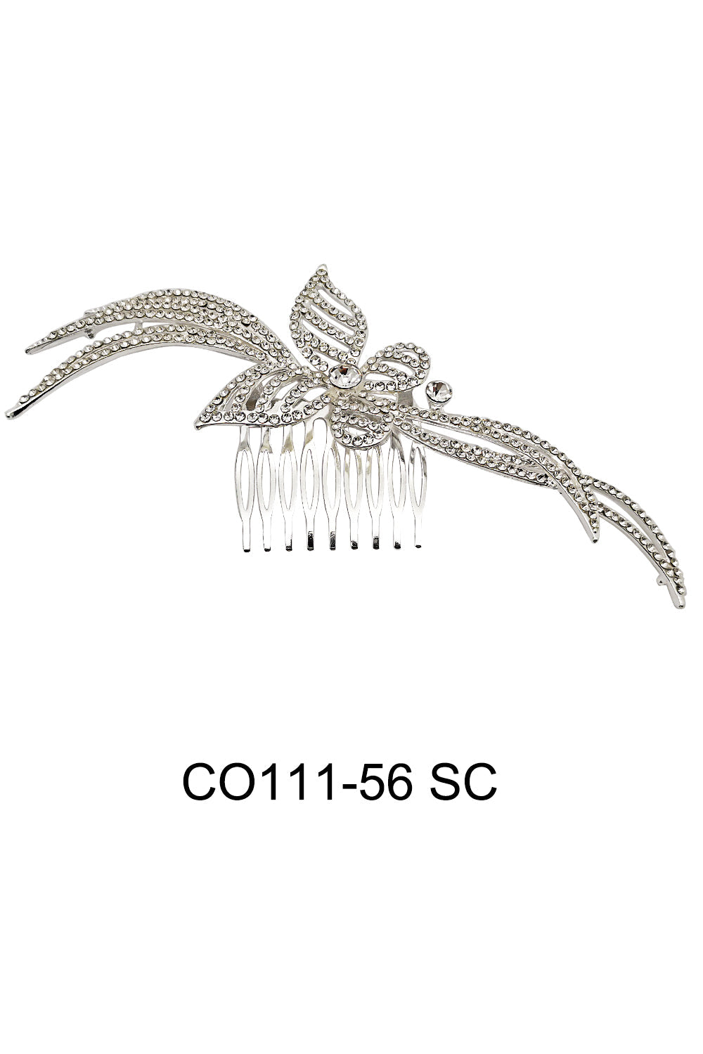 RHINESTONE BUTTERFLY TIARA HAIR COMB 111-56 (2PC)