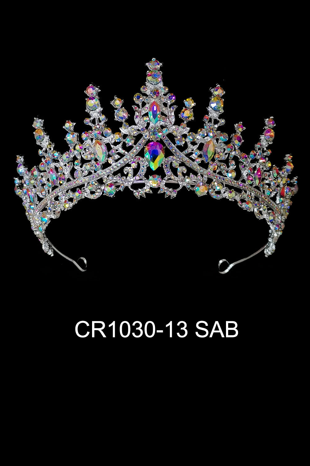 CRYSTAL TIARA CROWN 1030-13 (4PC)