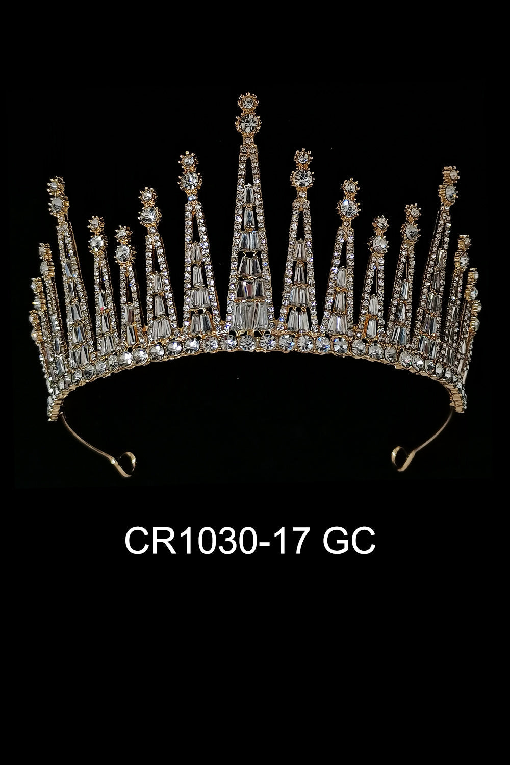 CRYSTAL TIARA CROWN 1030-17 (6PC)