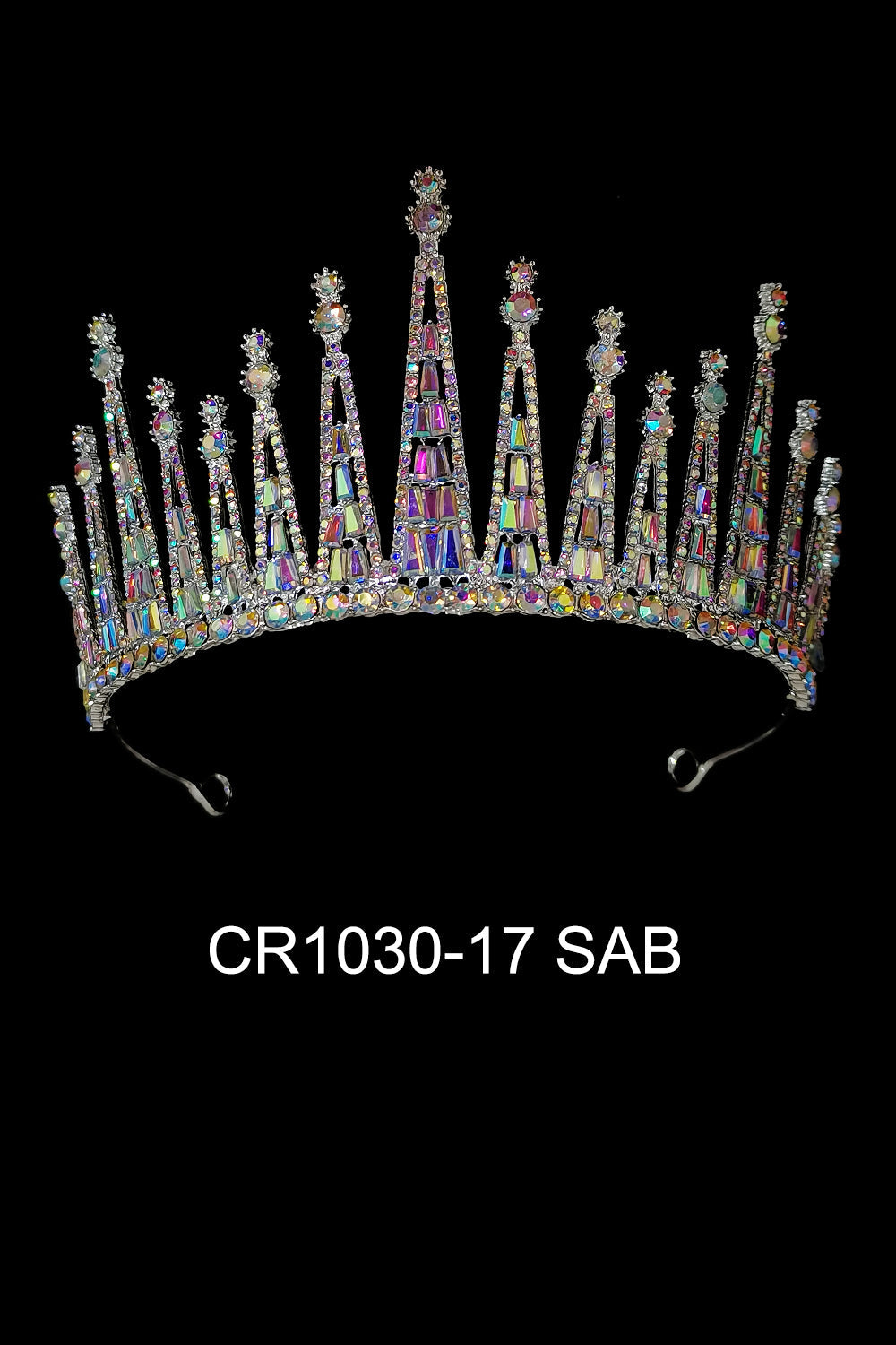 CRYSTAL TIARA CROWN 1030-17 (4PC)