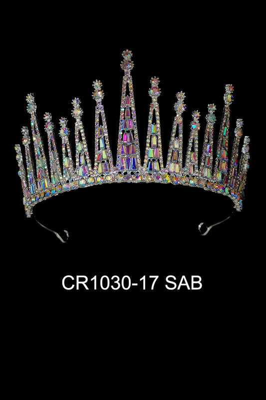 CRYSTAL TIARA CROWN 1030-17 (4PC)