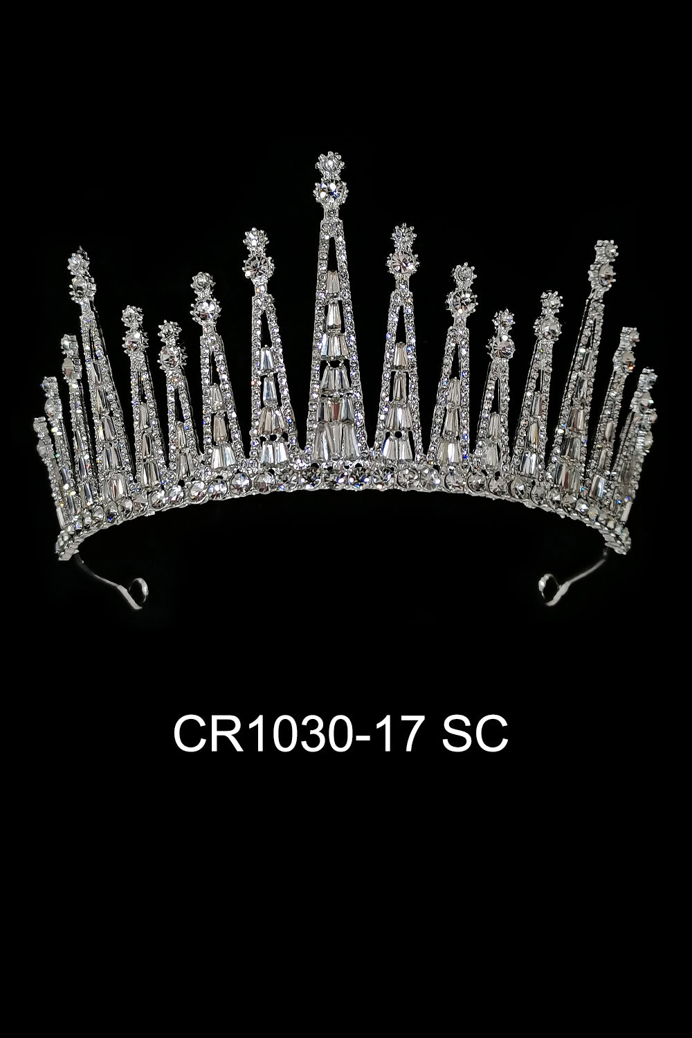 CRYSTAL TIARA CROWN 1030-17 (6PC)