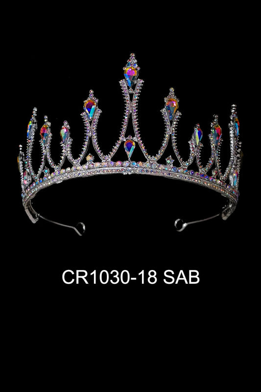 CRYSTAL TIARA CROWN 1030-18 (4PC)